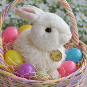 Miyoni 10" White Bunny Plush by Aurora Realistic Super Soft Plush Bunny #P2